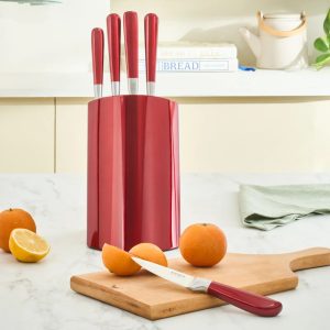 سرویس چاقوی 6 تکه ژاپنی فولادی قرمز Karaca Samurai Flash، قرمز